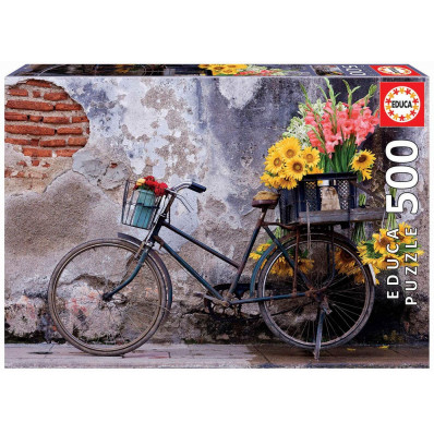 Puzzle Educa 500 piezas Bicicleta con Flores