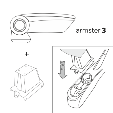 Apoyabrazos específico AR12 para Fiat 500 / S / C, Abarth 595 (2016-)