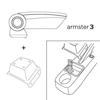 Apoyabrazos específico AR12 para Škoda Fabia II (2007-2014), Roomster (2006-)