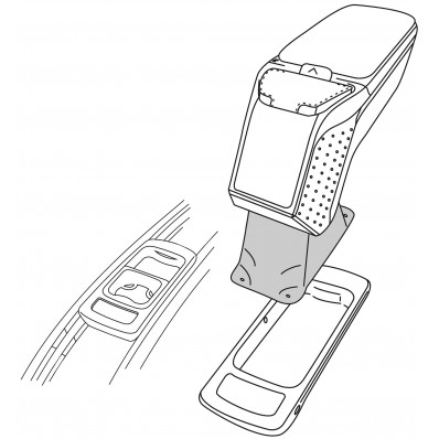 Apoyabrazos específico AR9 para Opel Meriva B con Flexrail (2010-)