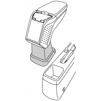 Apoyabrazos específico AR9 para Opel Agila B, Suzuki Splash (2008-)